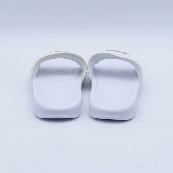 NEW Nike Benassi JDI Swoosh Slide Sandals 343881-102 White/Silver - Picture 5 of 8